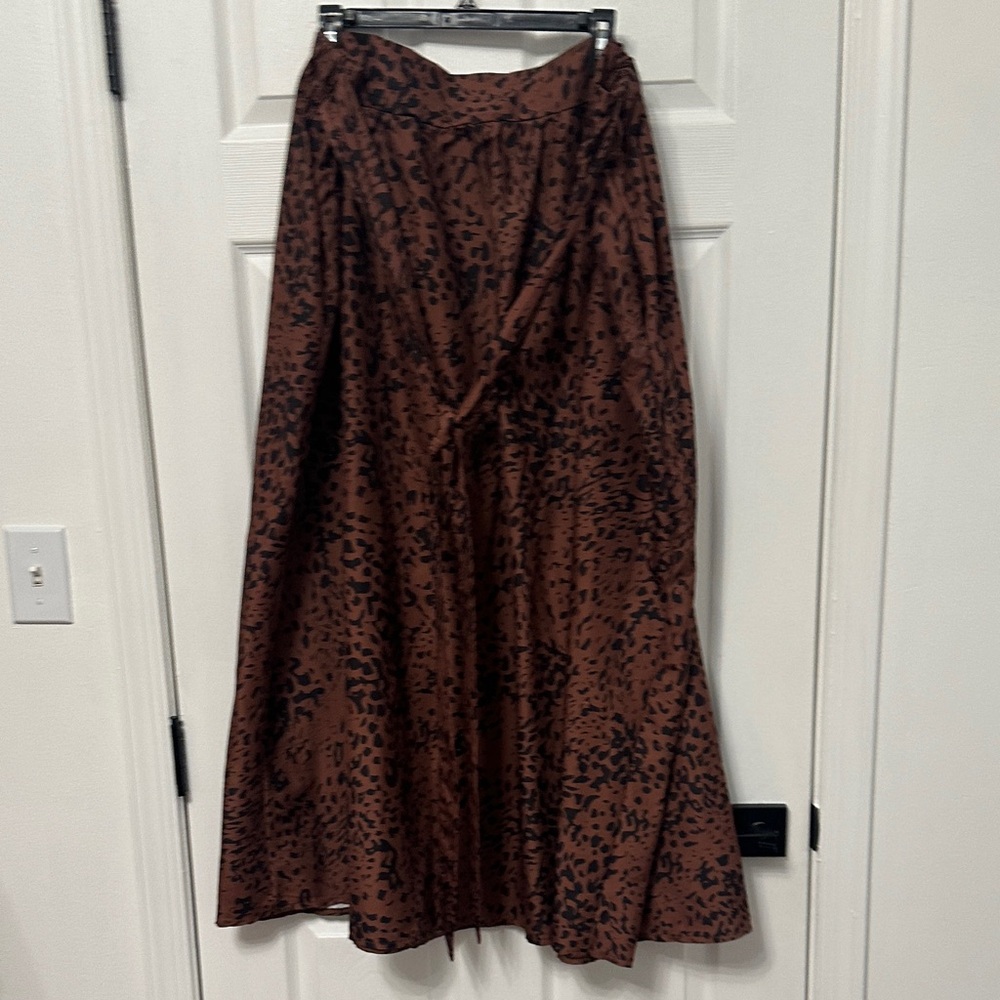 SHEIN Brown Animal Print Maxi Skirt